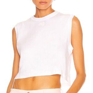 Alexander Wang foundation muscle tee with puff paint logo in white